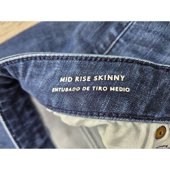 (3/$35) Universal Thread Size 2 / 26 Long Mid Rise Skinny Denim Blue Jeans - Picture 5 of 11